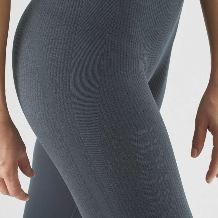 Dámské Běžecké Tighty Salomon Essential Seamless Tmavě Šedé | CZ 03RENGM